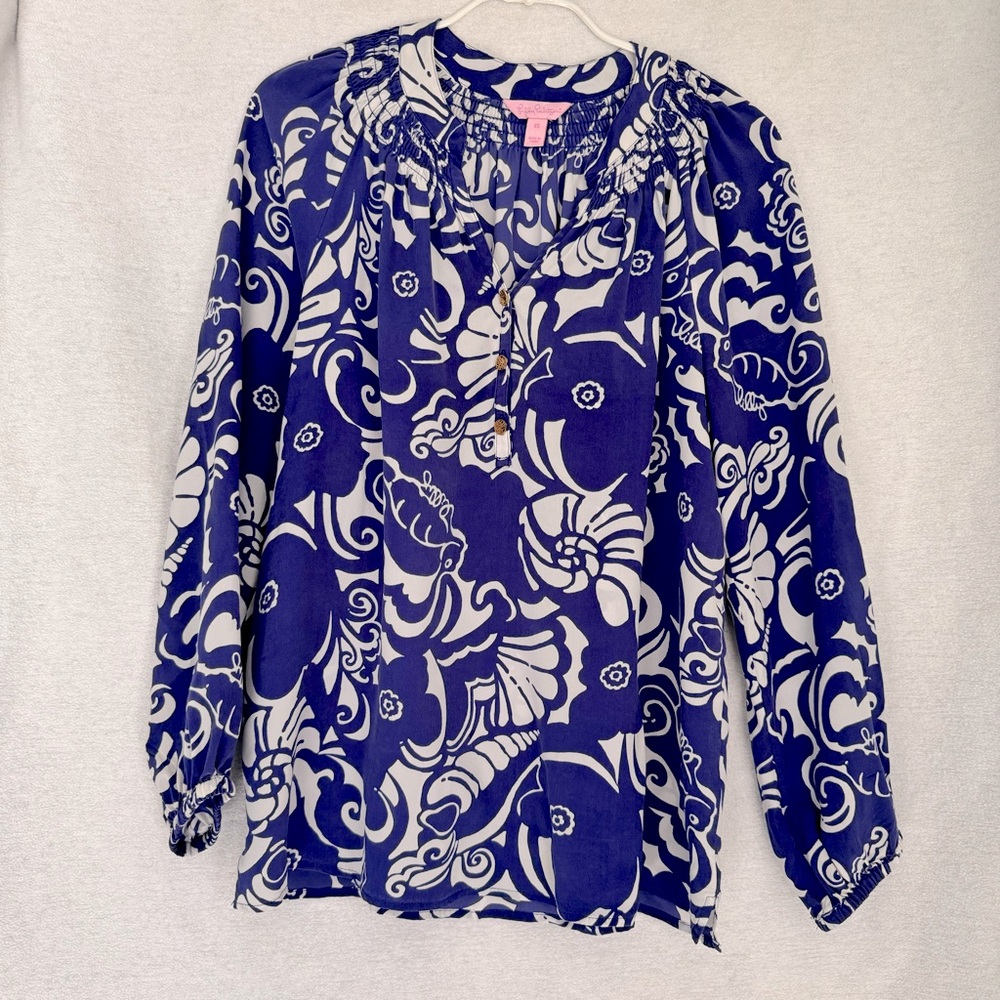 Lilly Pulitzer XS Elsa silk top